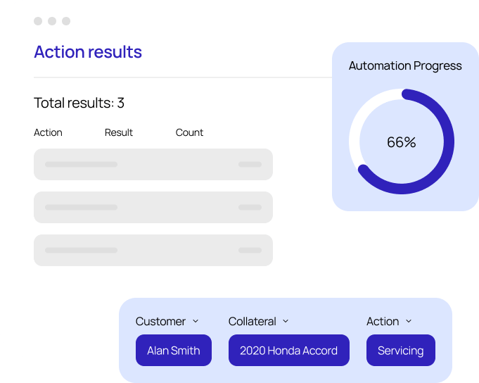 Simplified UI to show the Action Results in the LoanPro software